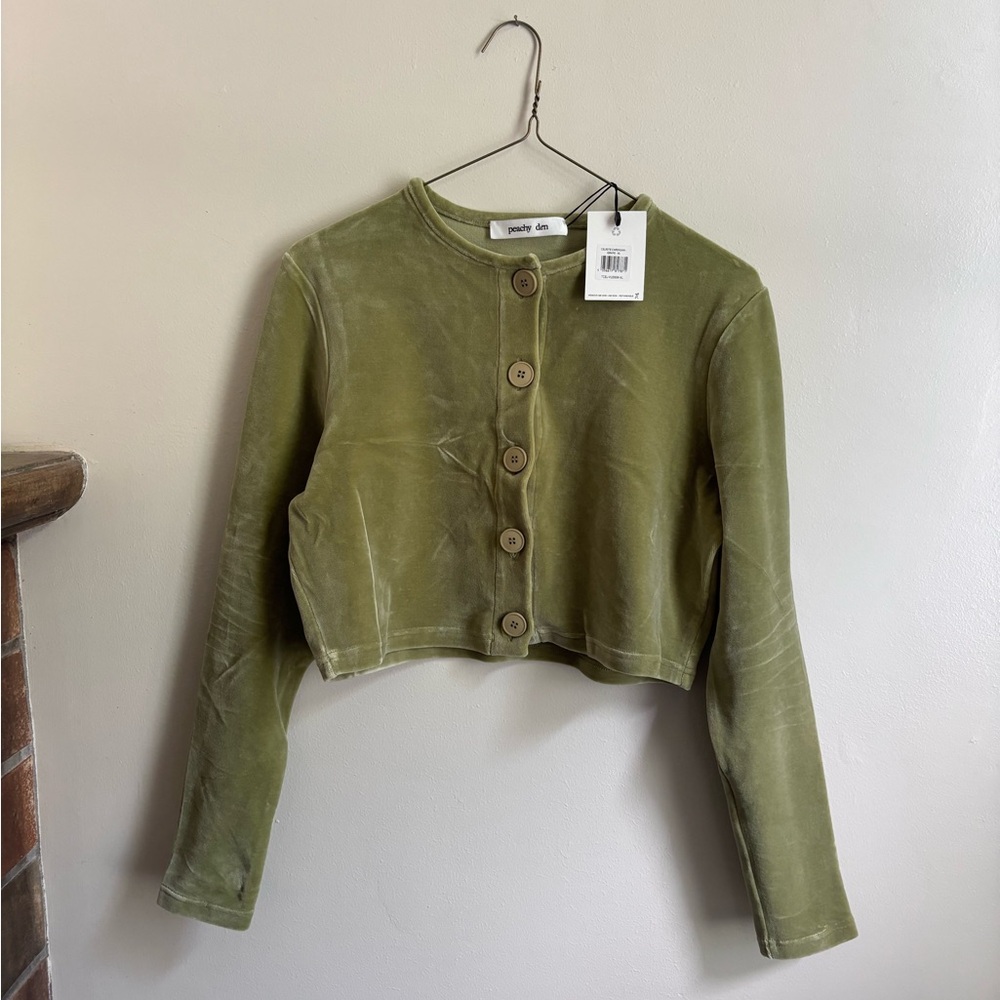 Peachy Den The Celeste Cardigan Green Size XL